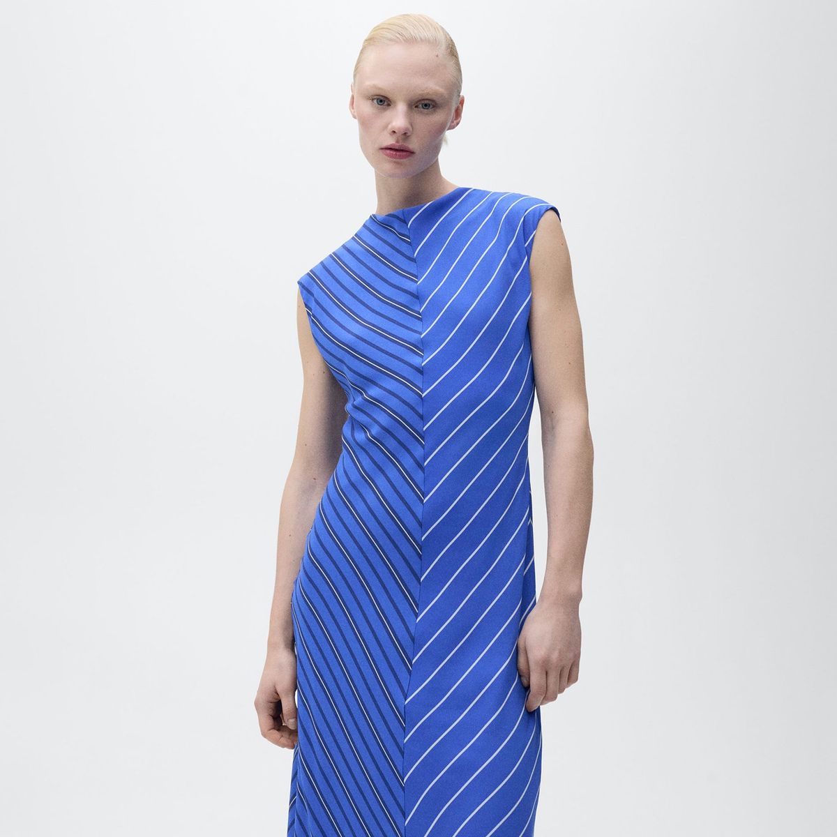 MANGO - Vestido Mujer Largo de Rayas Mango