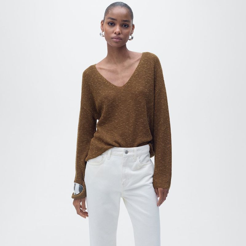 MANGO - Saco Mujer Tejido Mango