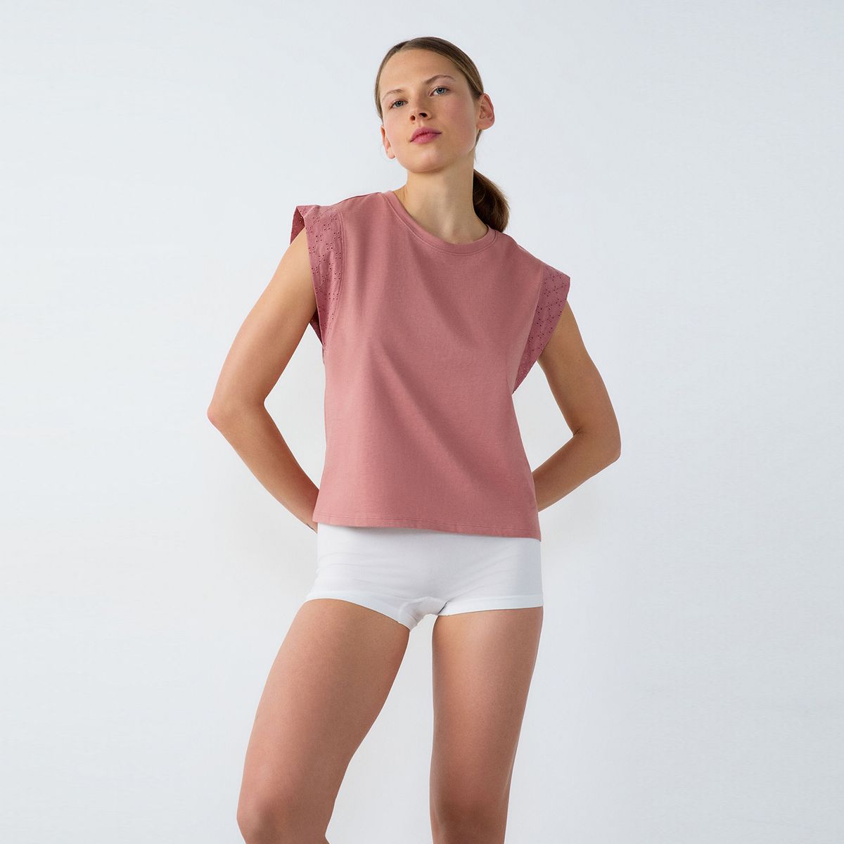 ETAM - Camiseta de pijama para Mujer Corto Manga corta de Algodón Etam