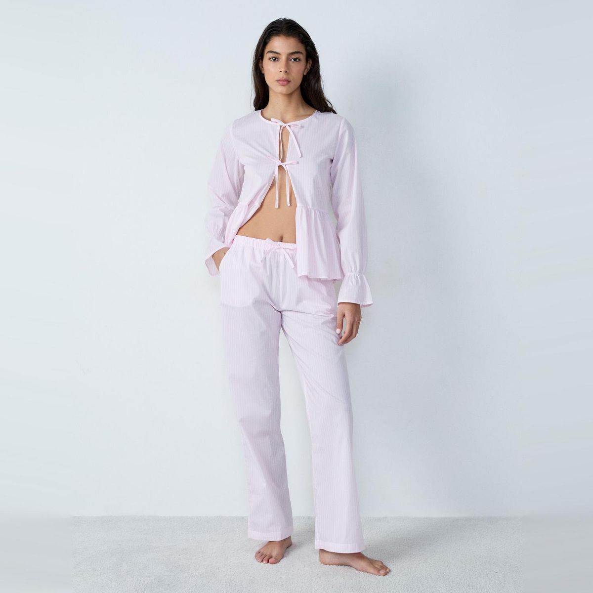 ETAM - Pantalón de pijama para Mujer Largo de Cuadros de Algodón Etam