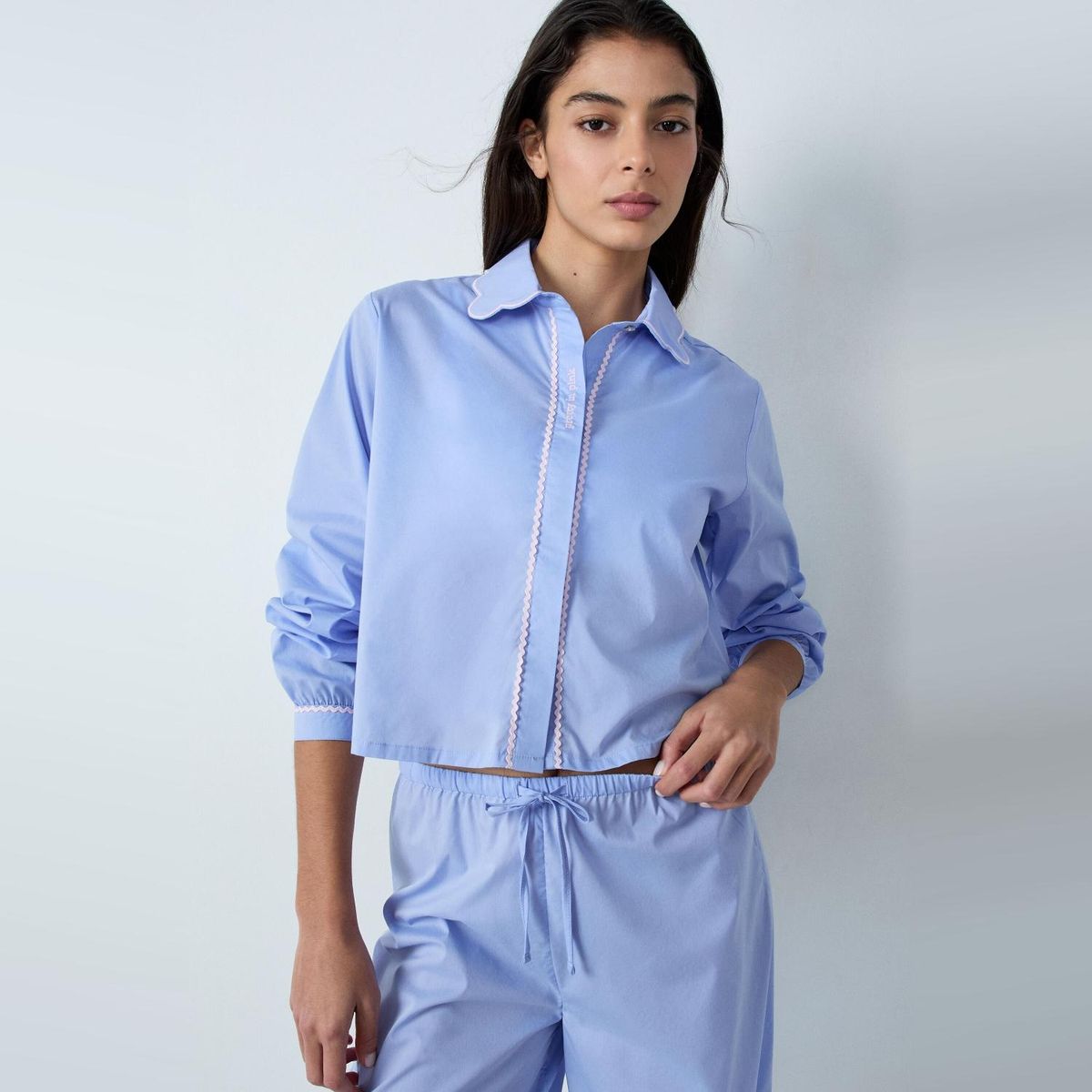 ETAM - Camisa de dormir para Mujer Corto Manga larga de Algodón Etam