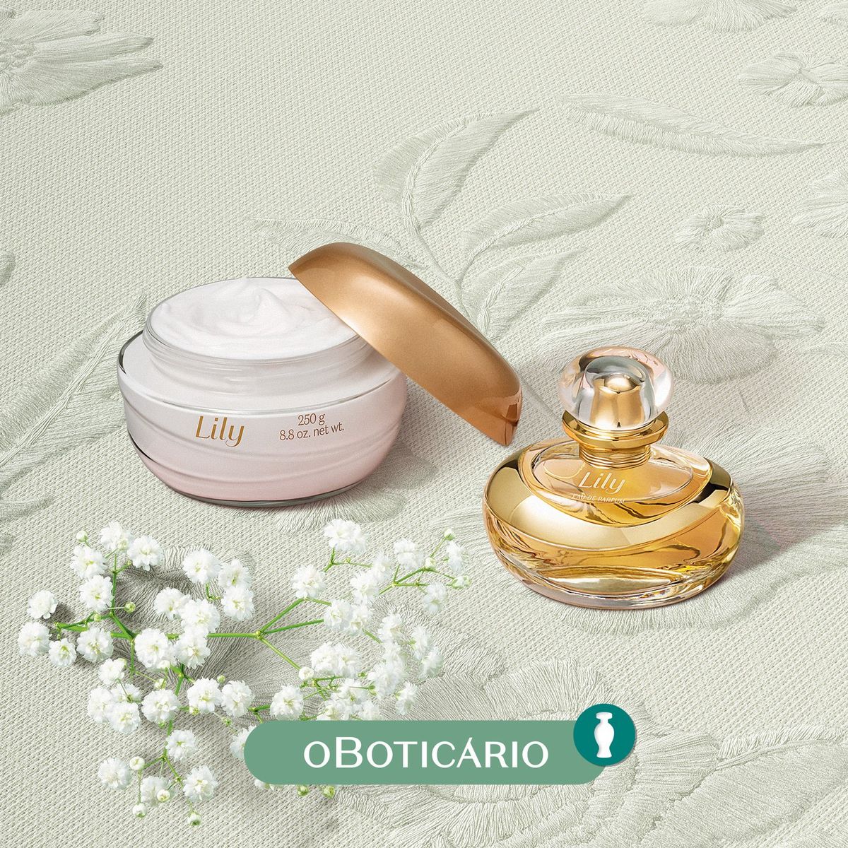 LILY - Set de Perfume Mujer Lily O Boticario Eau parfum 75 ml V2 - Crema Hid Cpo Acetinada 250 G 