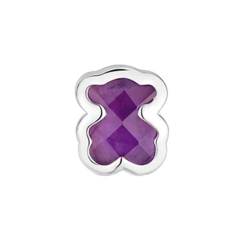 TOUS - Charm TOUS Basics de plata y amatista motivo oso 7 mm