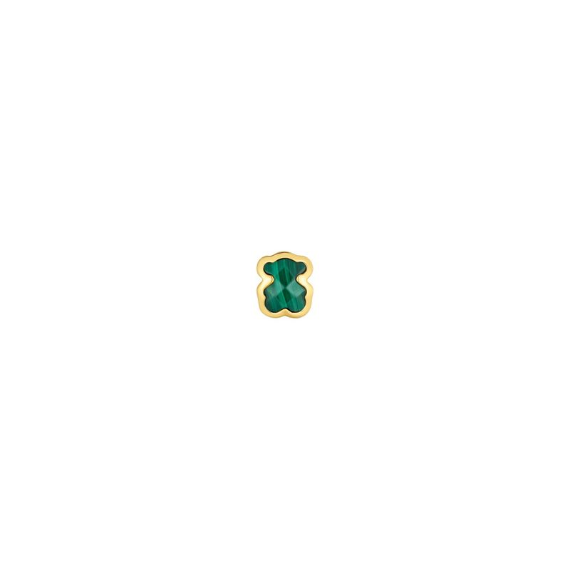 TOUS - Charm TOUS Basics con baño de oro 18 kt sobre plata y malaquita motivo oso 7 mm