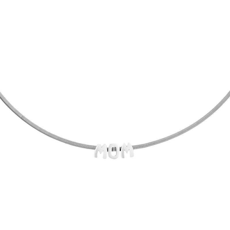 TOUS - Collar corto de acero y plata TOUS Mom