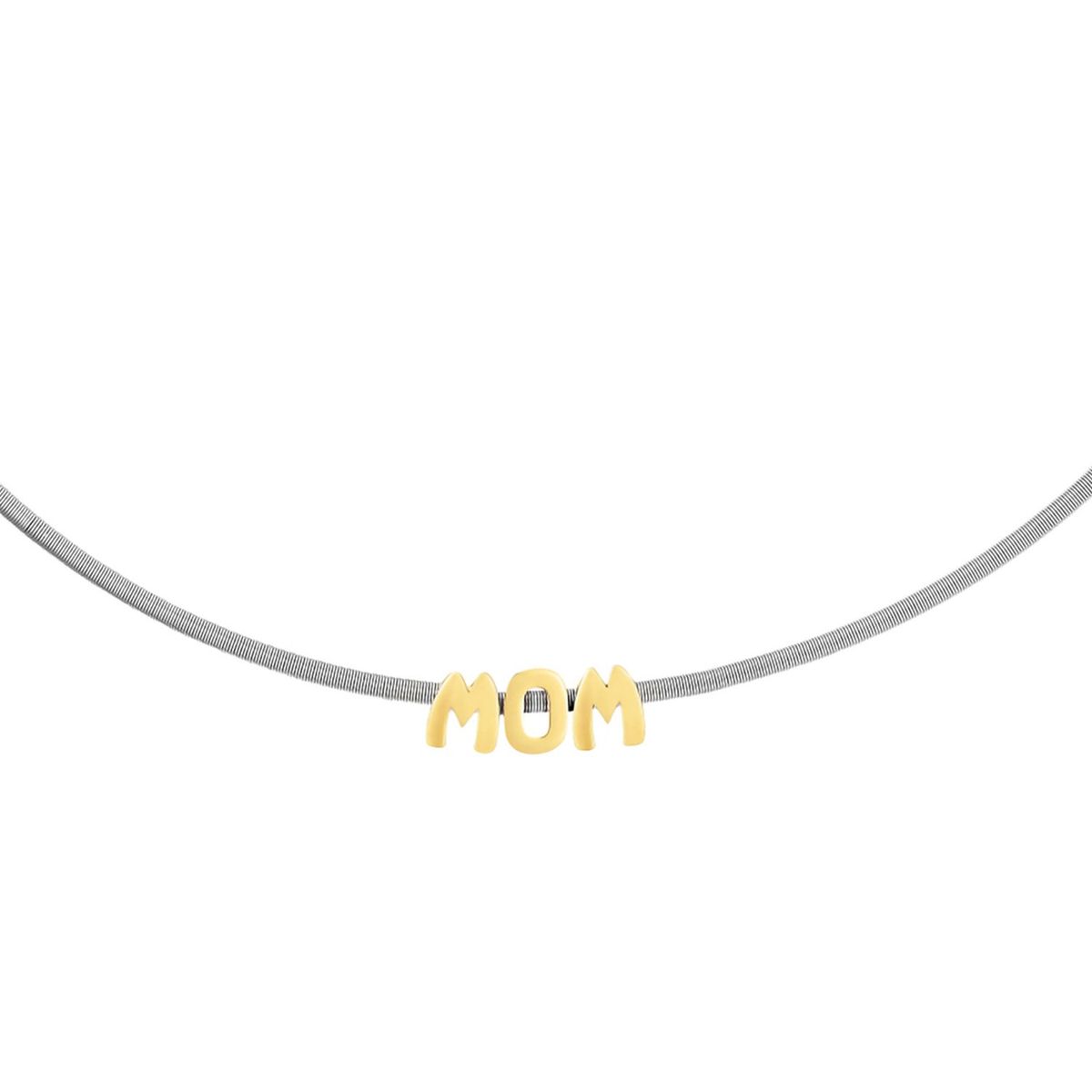 TOUS - Collar corto de acero y baño de oro 18 kt sobre plata TOUS Mom