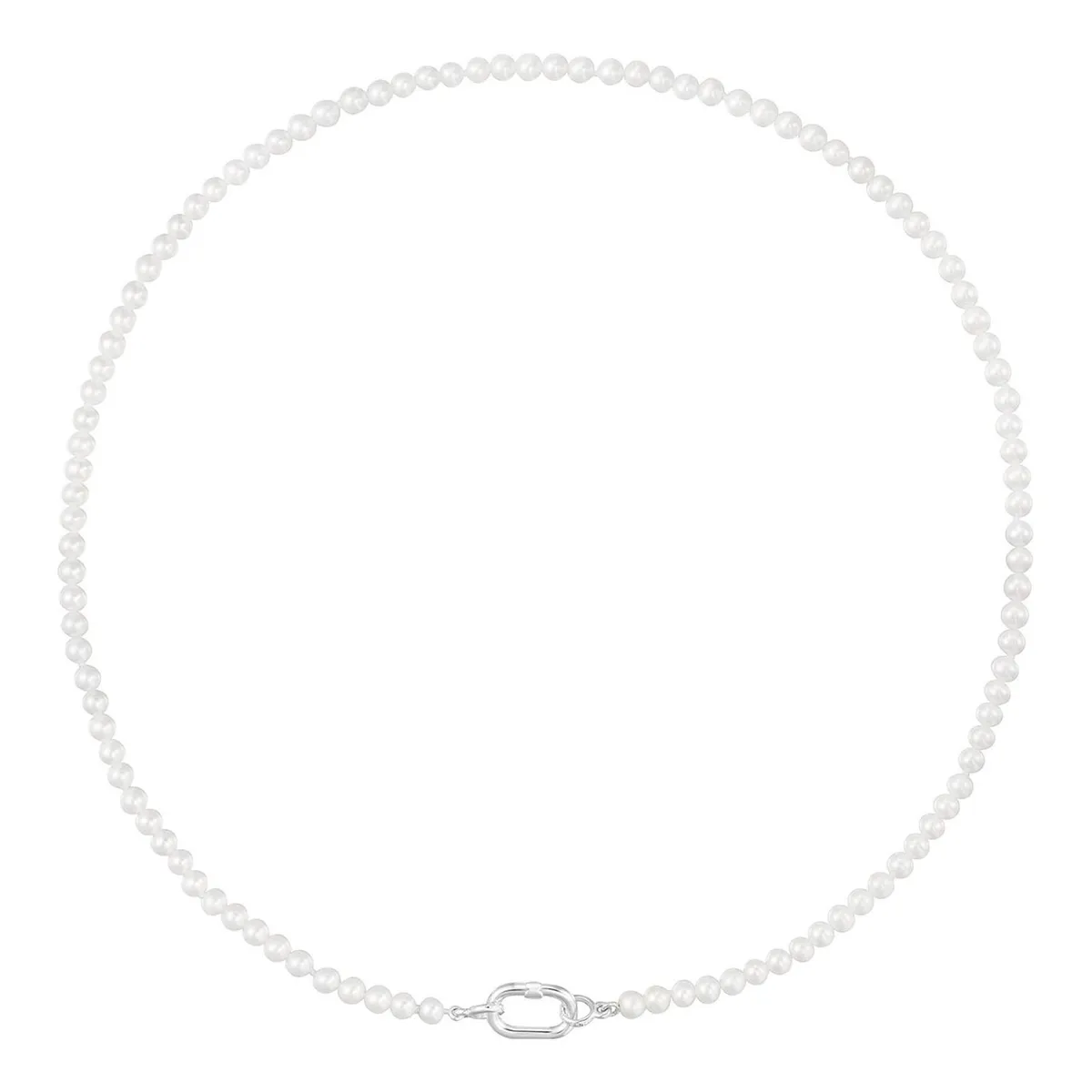 TOUS - Collar con perlas cultivadas y anilla de plata Hold Oval