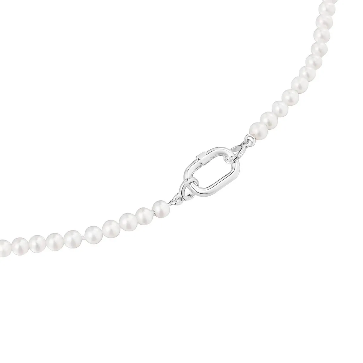 TOUS - Collar con perlas cultivadas y anilla de plata Hold Oval