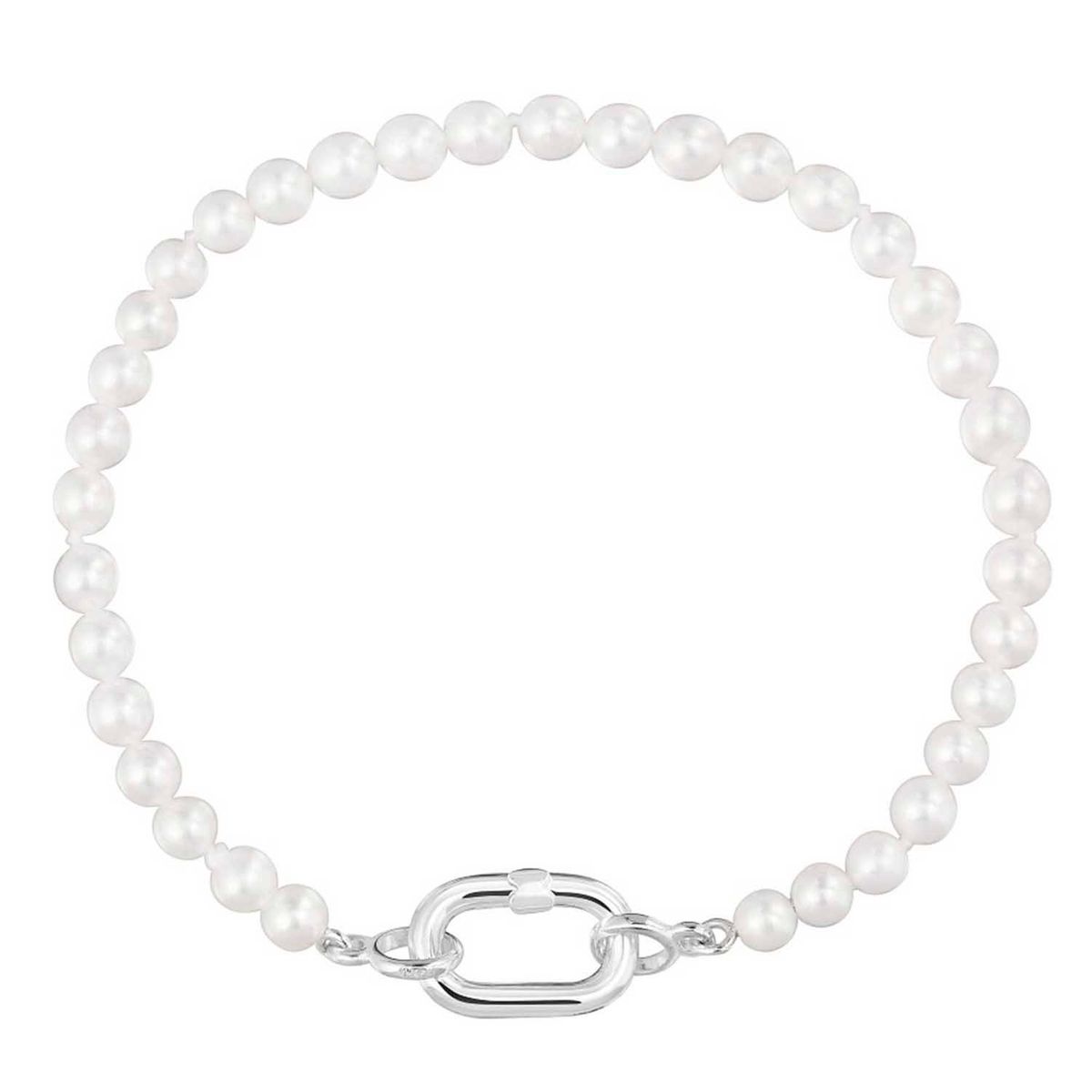 TOUS - Pulsera con perlas cultivadas y anilla de plata Hold Oval