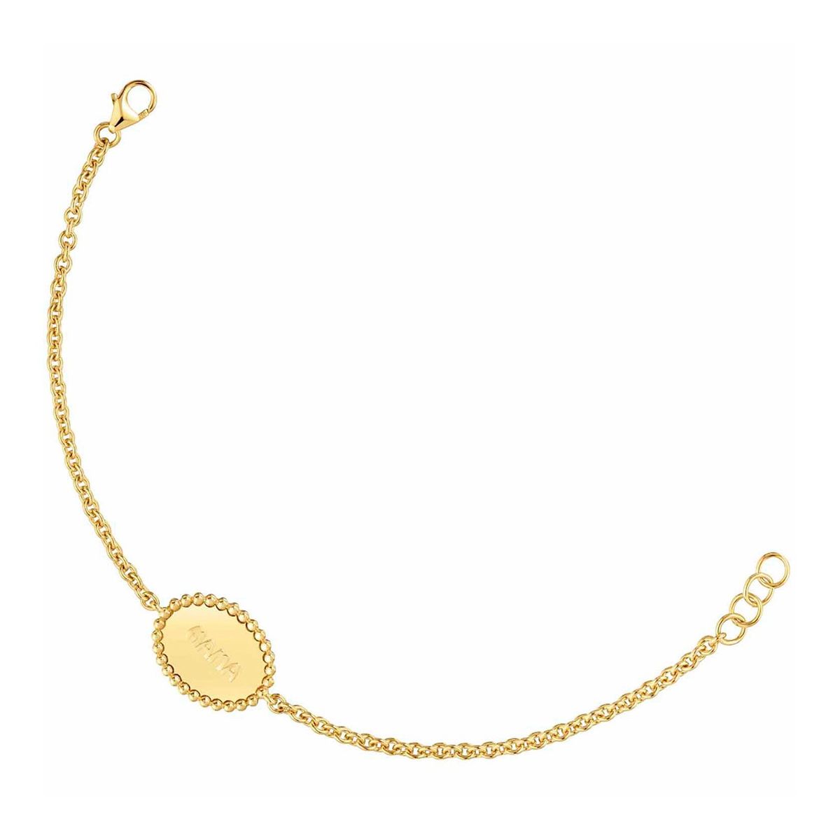 TOUS - Pulsera cadena con baño de oro 18 kt sobre plata placa TOUS Mama