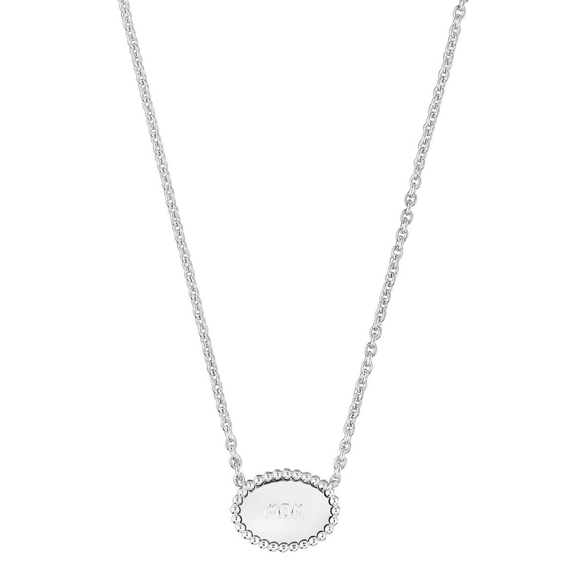 TOUS - Collar corto de plata placa TOUS Mom