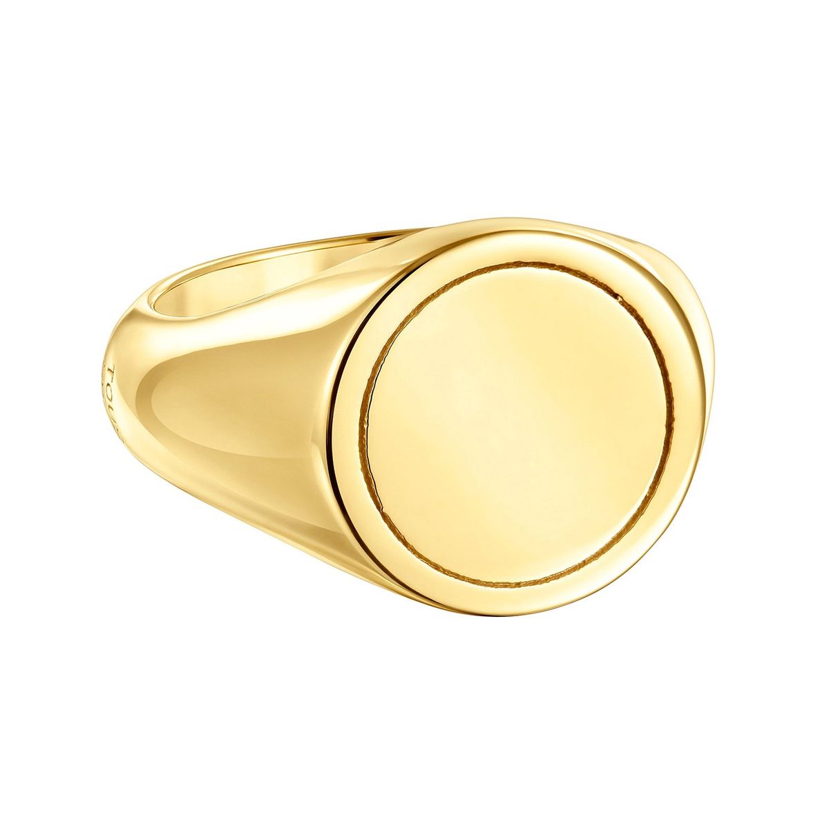 TOUS - Anillo sello con baño de oro 18 kt sobre plata 14 mm TOUS Basics