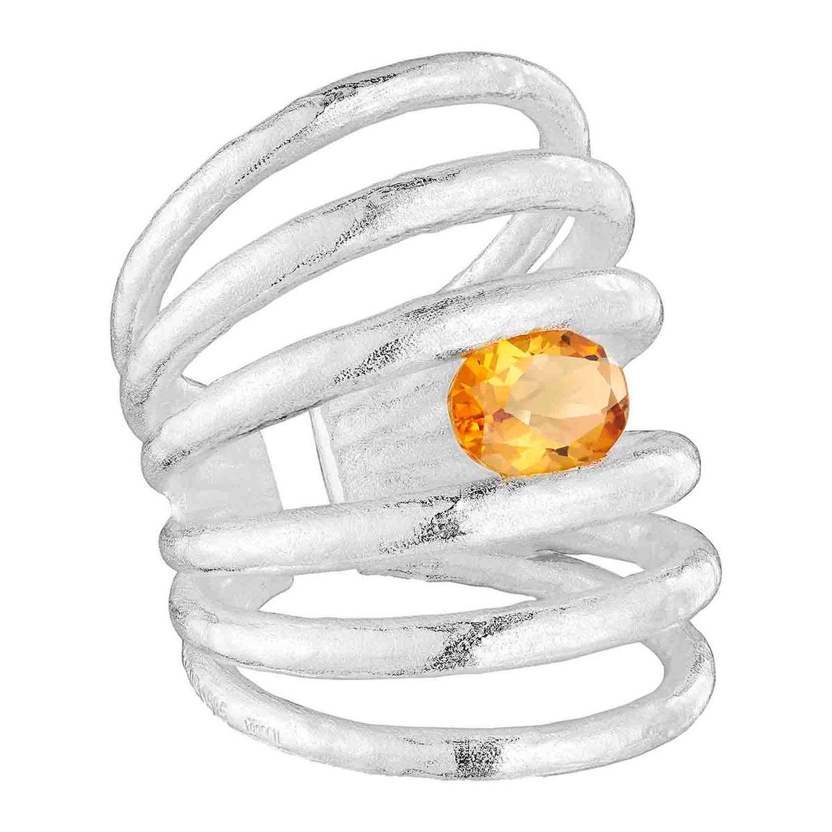 TOUS - Anillo abierto de plata y citrino Duna