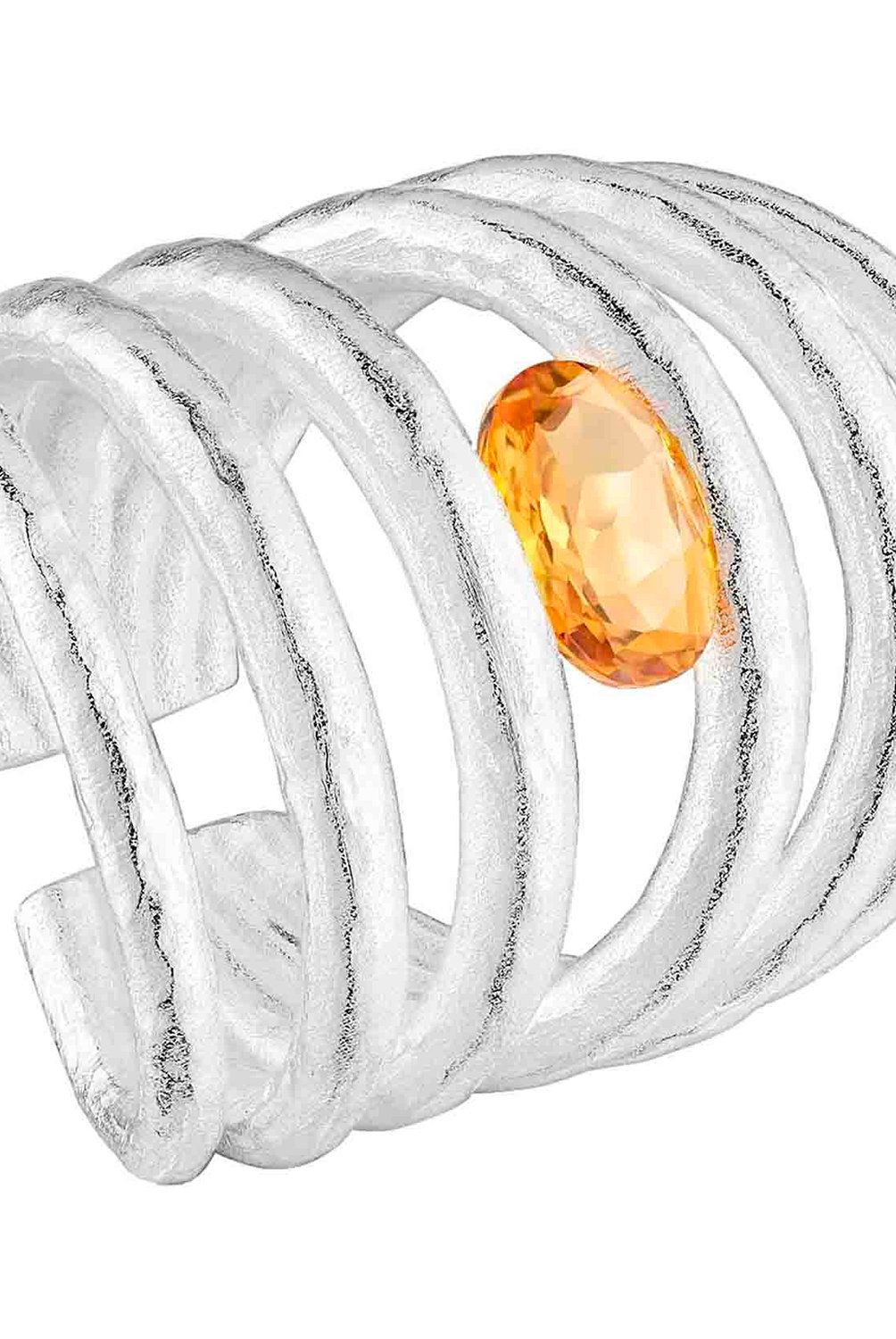 TOUS - Anillo abierto de plata y citrino Duna