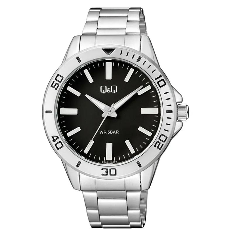 Q&Q - Reloj Q&Q Hombre Q28B-002PY . Reloj  Acero Inoxidable Plateado