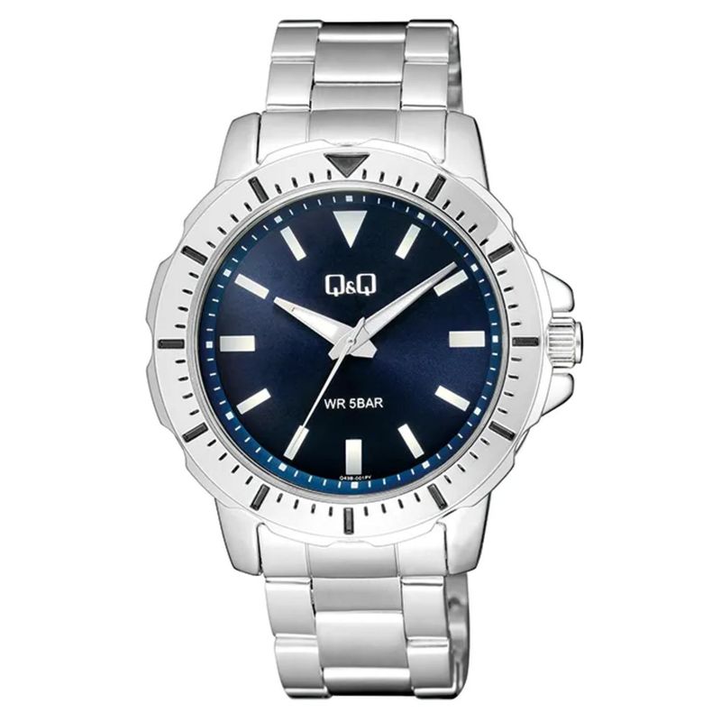 Q&Q - Reloj Q&Q Hombre Q43B-001PY . Reloj  Acero Inoxidable Plateado