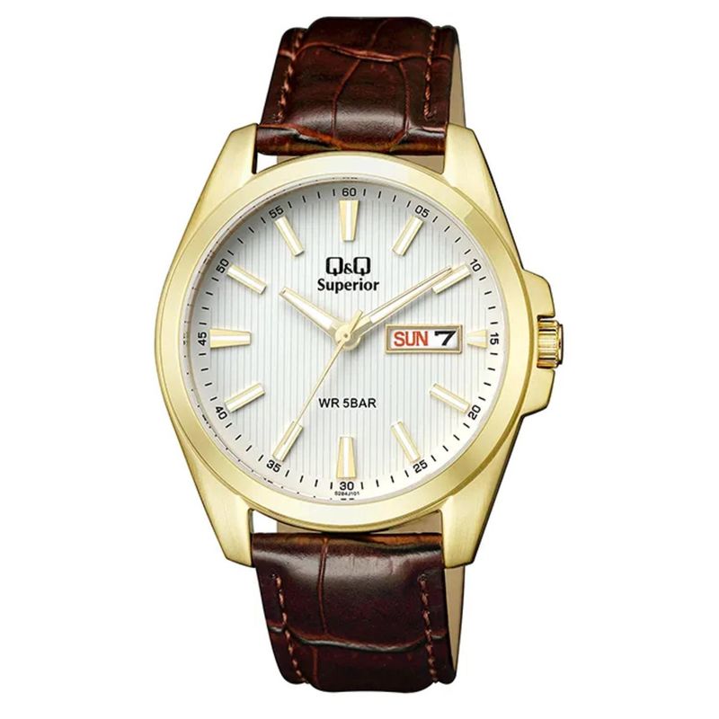 Q&Q - Reloj Q&Q Hombre S284J301Y . Reloj  Cuero Marrón