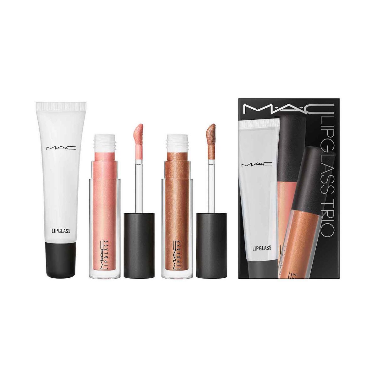 MAC COSMETICS - Set de maquillaje labios Glossed Out Lipglass Trio MAC COSMETICS Incluye:  3 productos