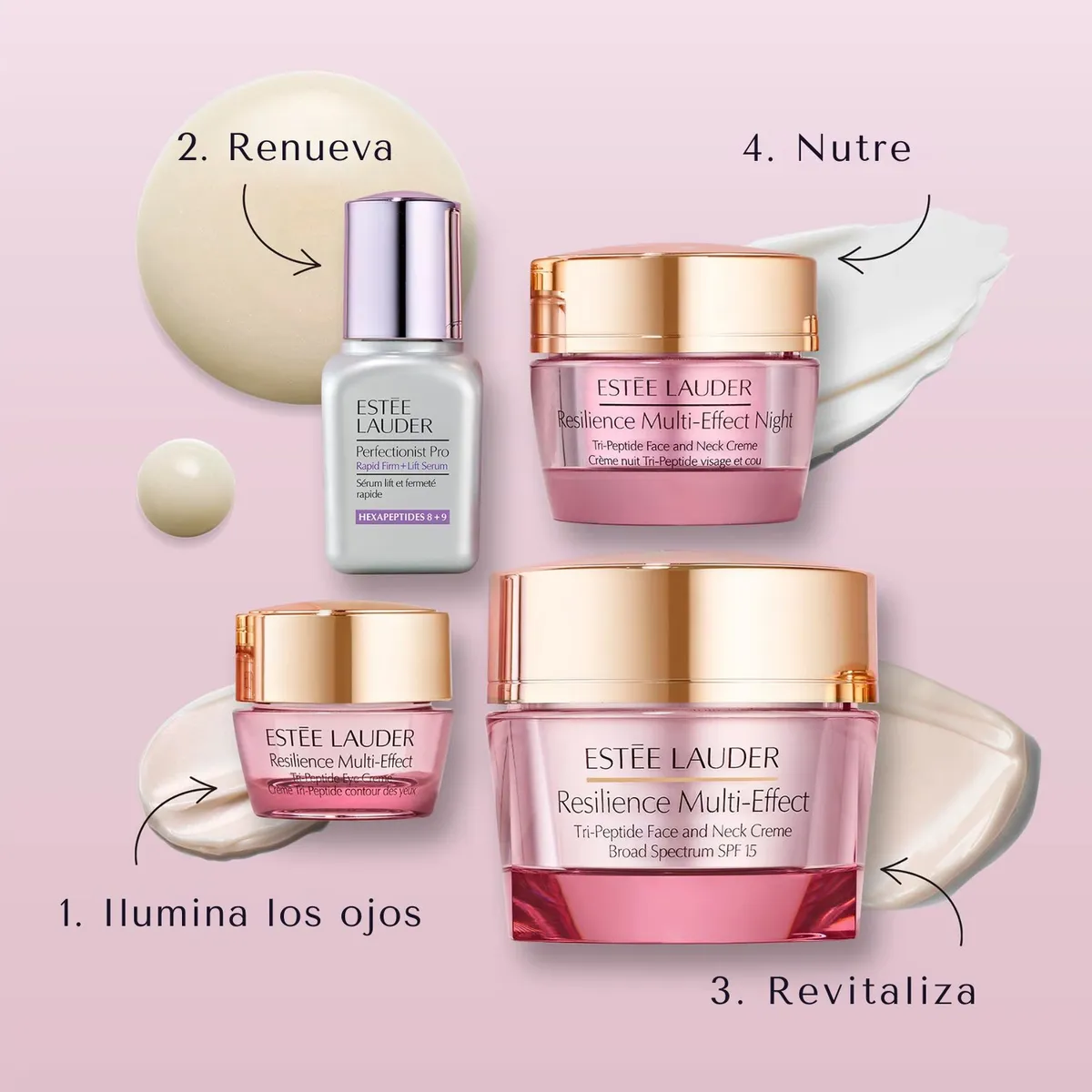 ESTEE LAUDER - Hidratante facial Set humectante Resilience Estee Lauder Incluye:4 Productos 