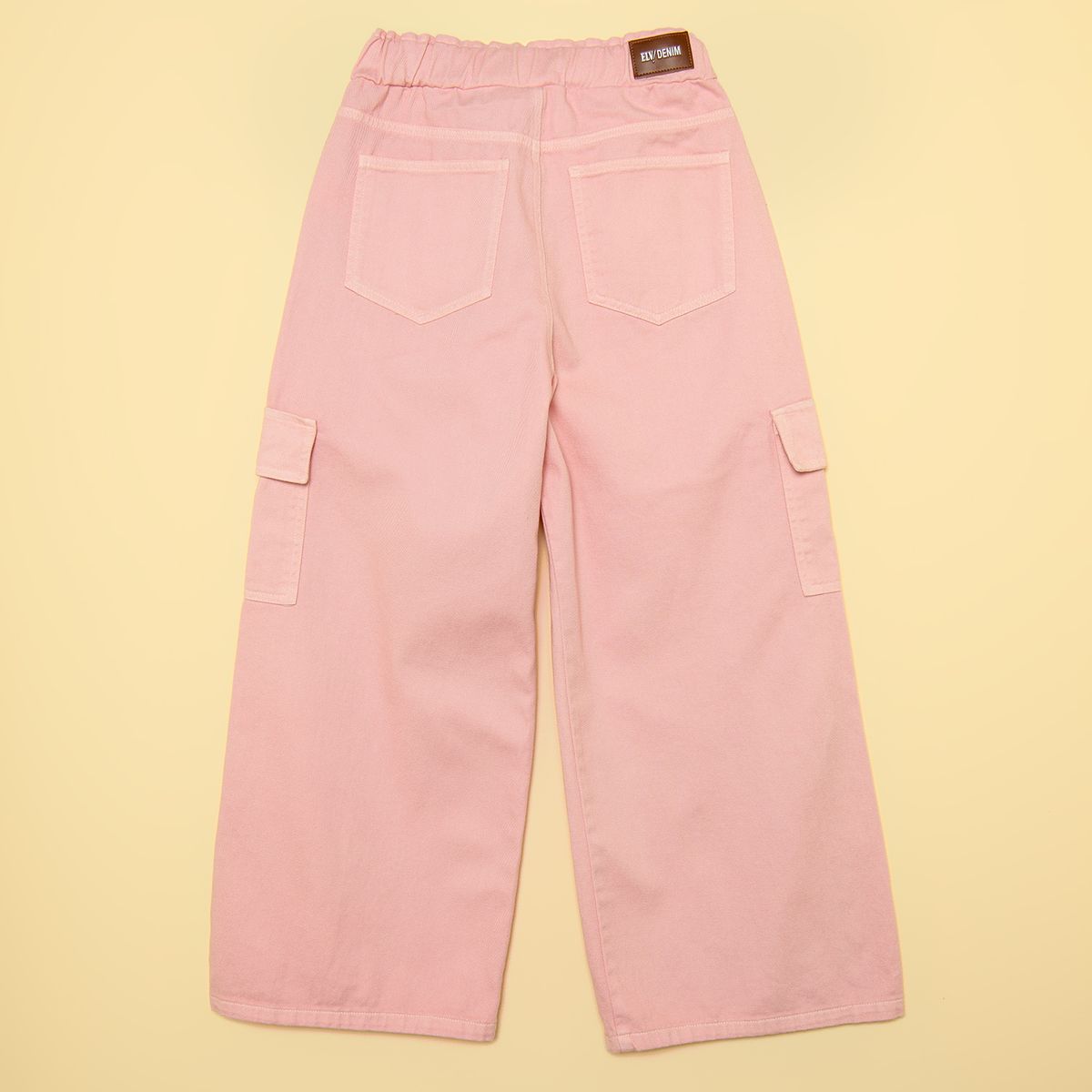 ELV - Pantalón Niña Cintura elásticada Tiro medio Algodón Elv