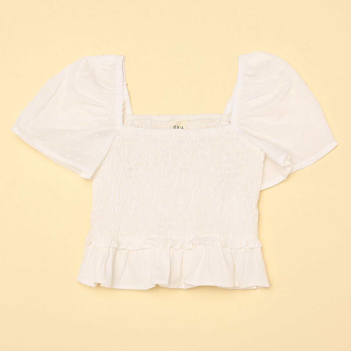 ELV - Top Niña con Boleros  Manga corta Algodón Elv