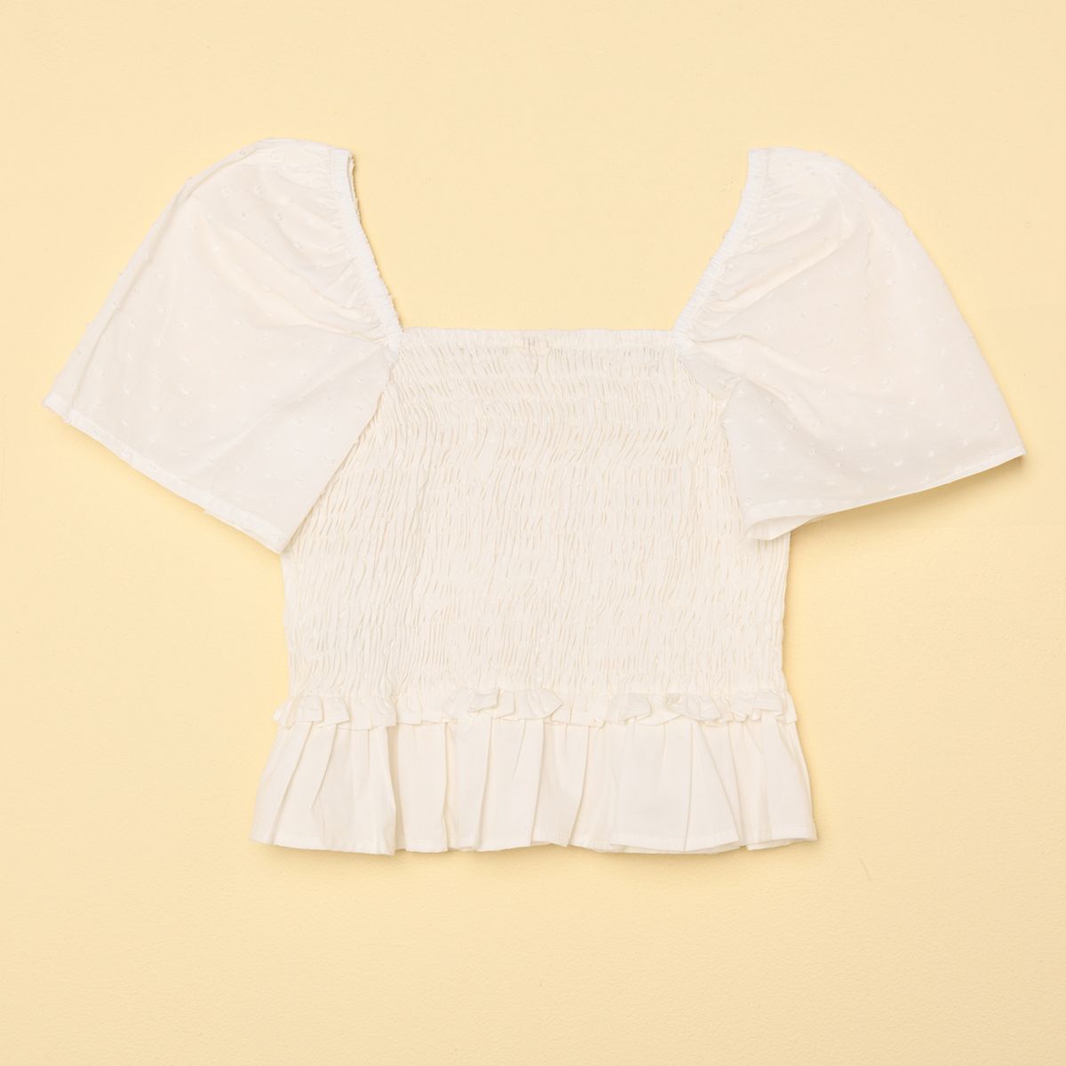 ELV - Top Niña con Boleros  Manga corta Algodón Elv