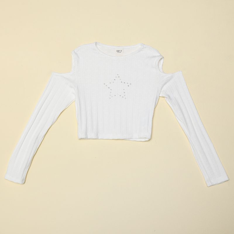 ELV - Camiseta Niña Con aplique  Manga larga Elv