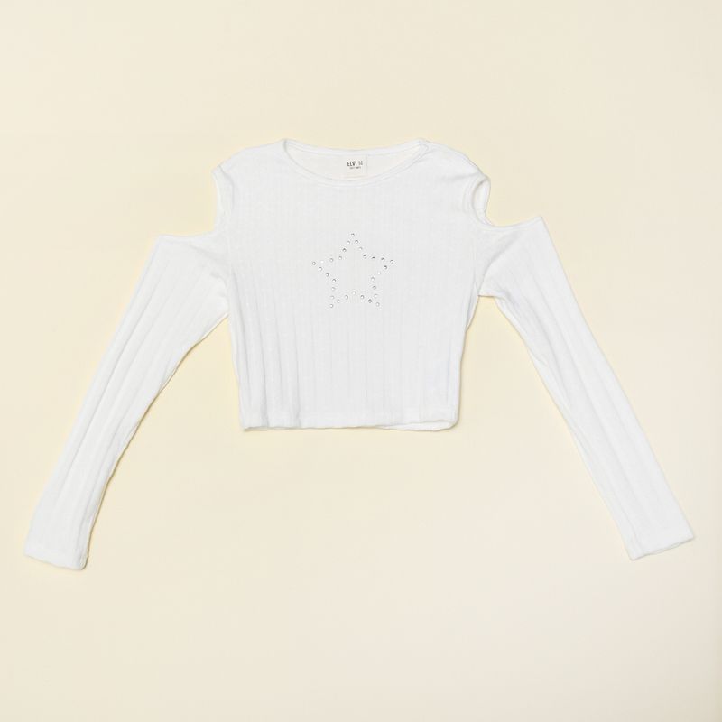 ELV - Camiseta Niña Con aplique  Manga larga Elv
