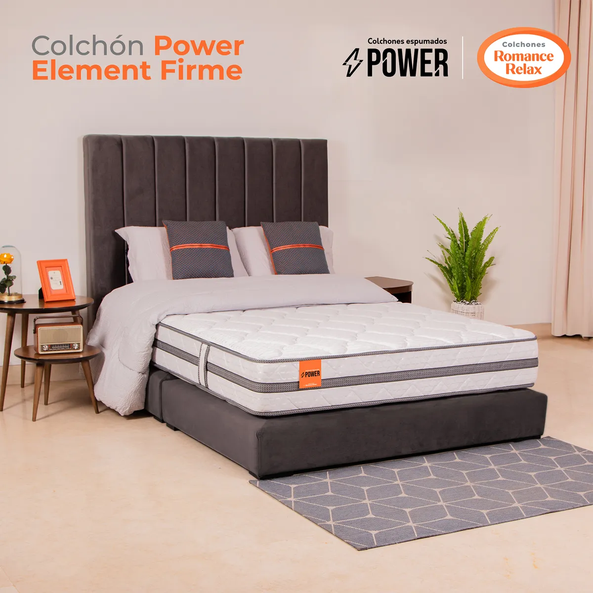 COLCHONES ROMANCE RELAX - Colchón Doble Firmeza Firme Ortopedico en Casata Element Firme 140 x 190 Colchones Power 