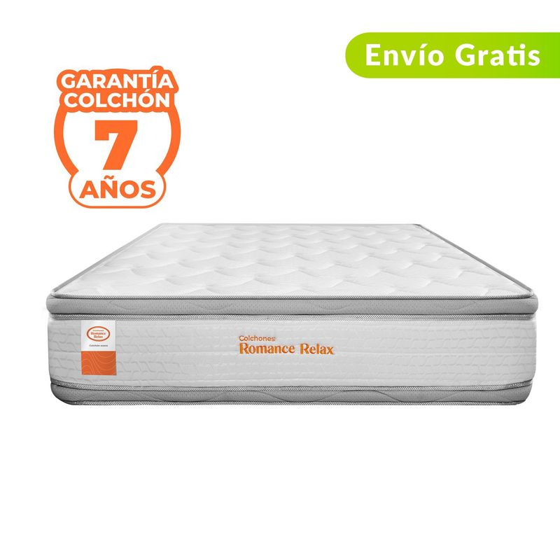 COLCHONES ROMANCE RELAX - Colchón Doble Firmeza Suave Ortopédico Doble Cara Resortado Unic 140 x 190 cm Romance Relax - 0% Interés a 3, 6 o 12 Cuotas Pagando con tu CMR Banco Falabella