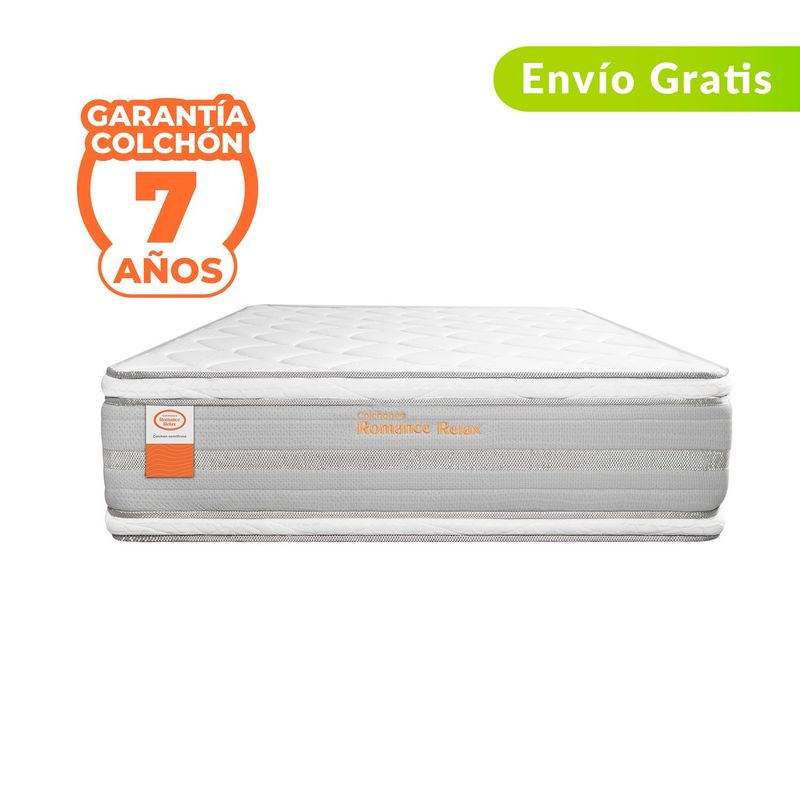 COLCHONES ROMANCE RELAX - Colchón Doble Firmeza Media Ortopédico Doble Cara Resortado Epic 140 x 190 cm Romance Relax - 0% Interés a 3, 6 o 12 Cuotas Pagando con tu CMR Banco Falabella