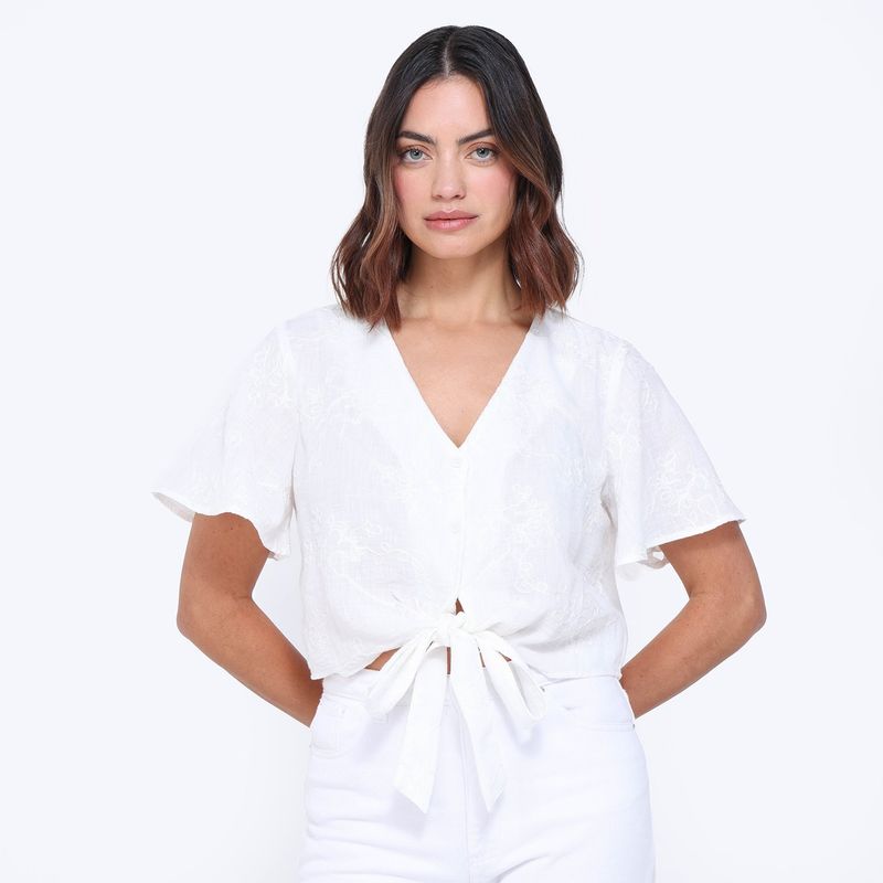 UNIVERSITY CLUB - Blusa Mujer Manga corta globo University Club 