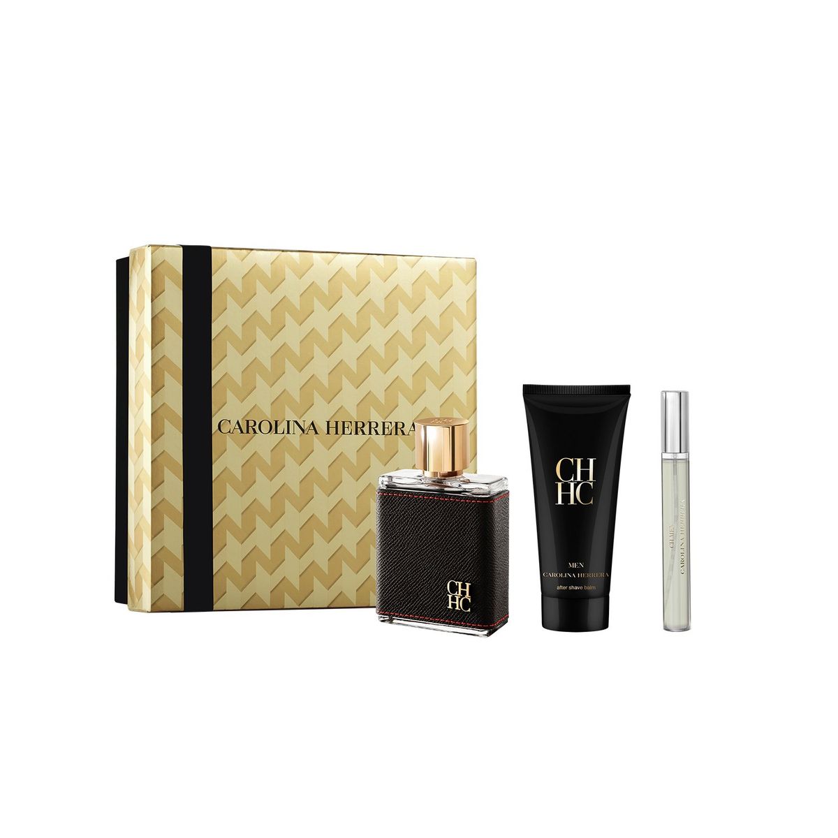 CAROLINA HERRERA - Set de Perfume Hombre Carolina Herrera Perfume CH Men Eau de toilette 100 ml , Balsamo After Shave 100 ml + Perfume Carolina Herrera Men Eau de toilette 10ml 