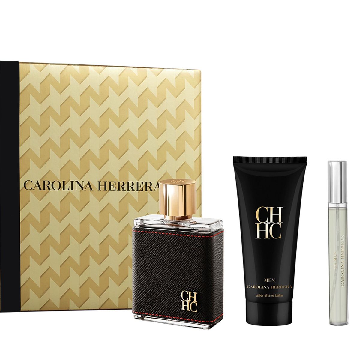 CAROLINA HERRERA - Set de Perfume Hombre Carolina Herrera Perfume CH Men Eau de toilette 100 ml , Balsamo After Shave 100 ml + Perfume Carolina Herrera Men Eau de toilette 10ml 