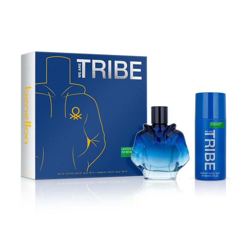 BENETTON - Set de Perfume Hombre Benetton Perfume EDT We Are Tribe 90ml, desodorante We Are Tribe 150ml