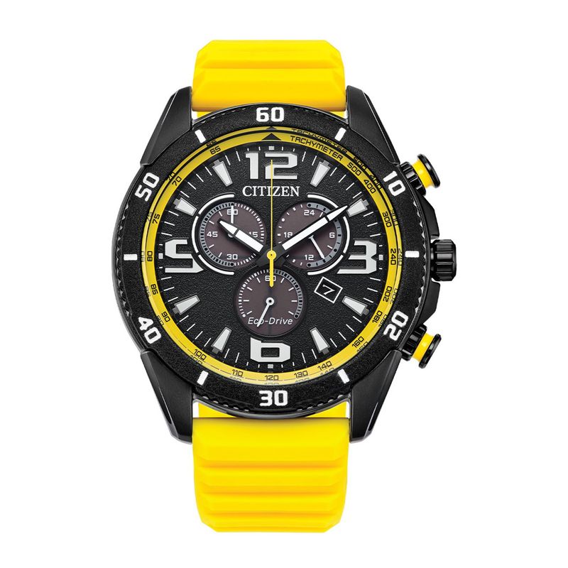 CITIZEN - Reloj Citizen Hombre Eco-Drive. Reloj Silicona Amarillo AT2585-08E