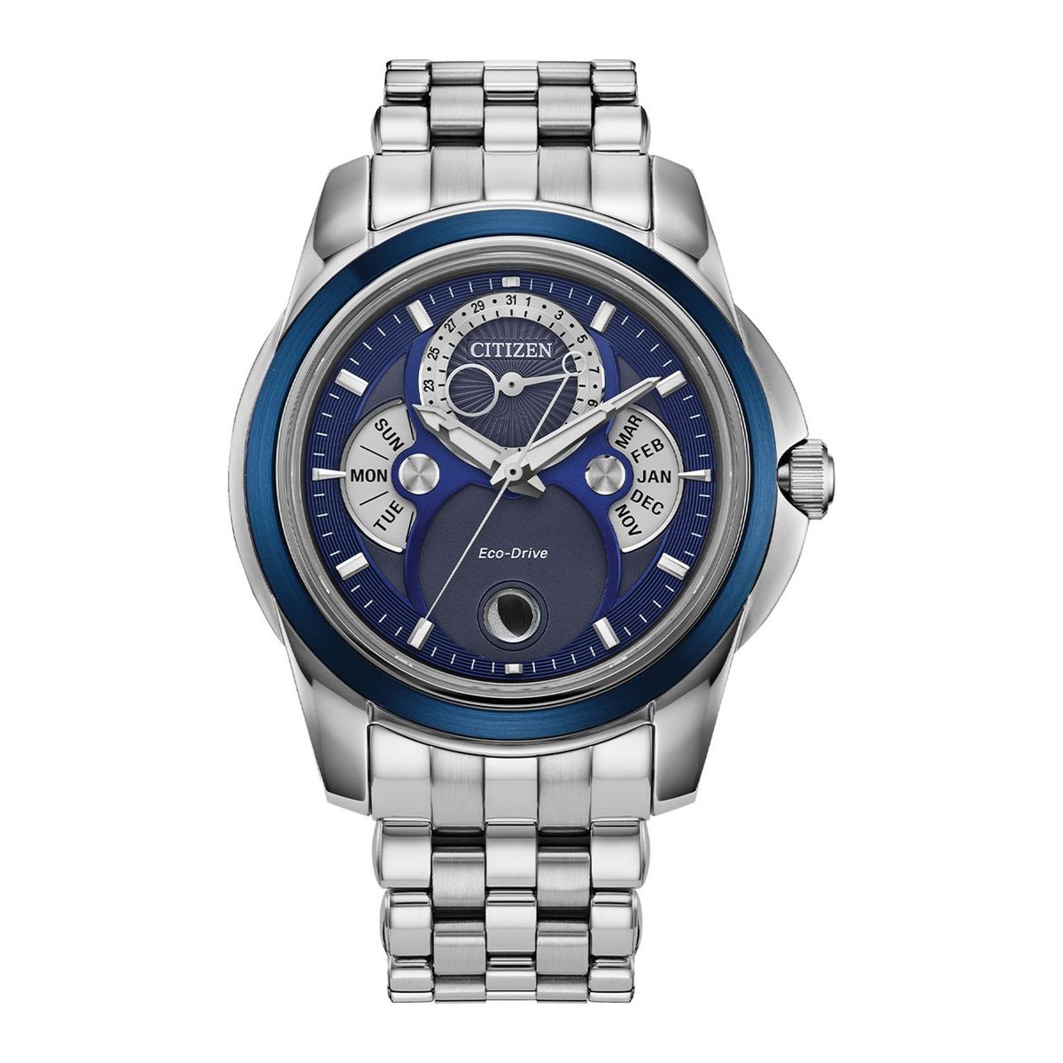 CITIZEN - Reloj Citizen Hombre Eco-Drive. Reloj Acero inoxidable Plateado BU0088-51H