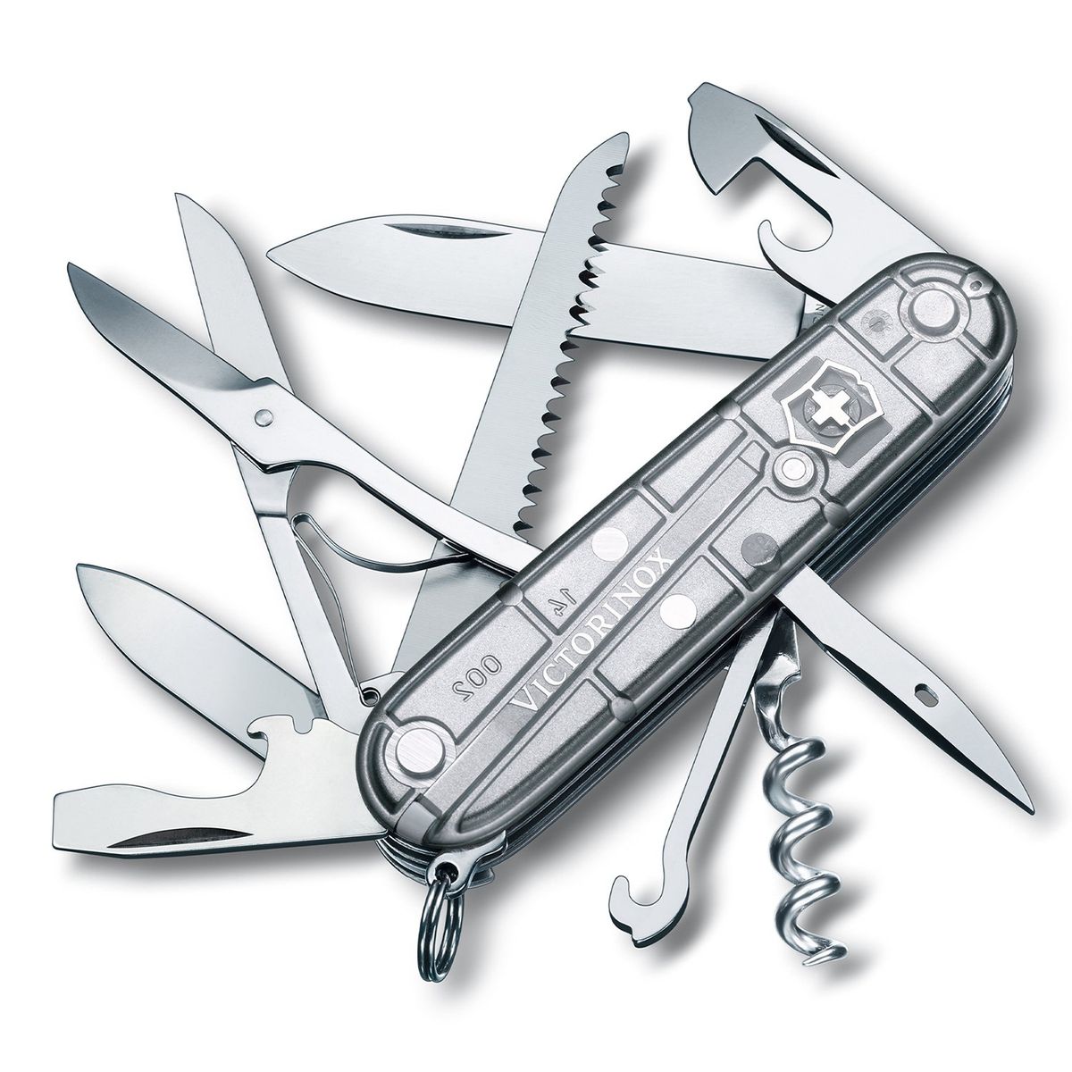 VICTORINOX - Navaja Mediana Suiza Huntsman Gris Transparente Victorinox - 1.3713.T7