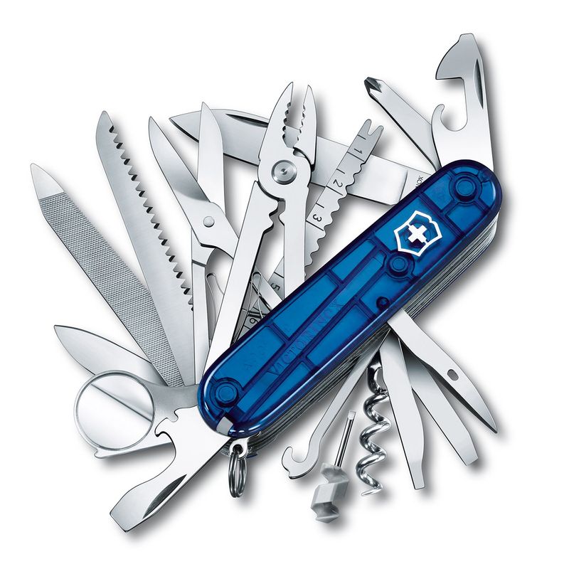 VICTORINOX - Navaja Mediana Suiza Champ Azul Transparente Victorinox - 1.6795.T2