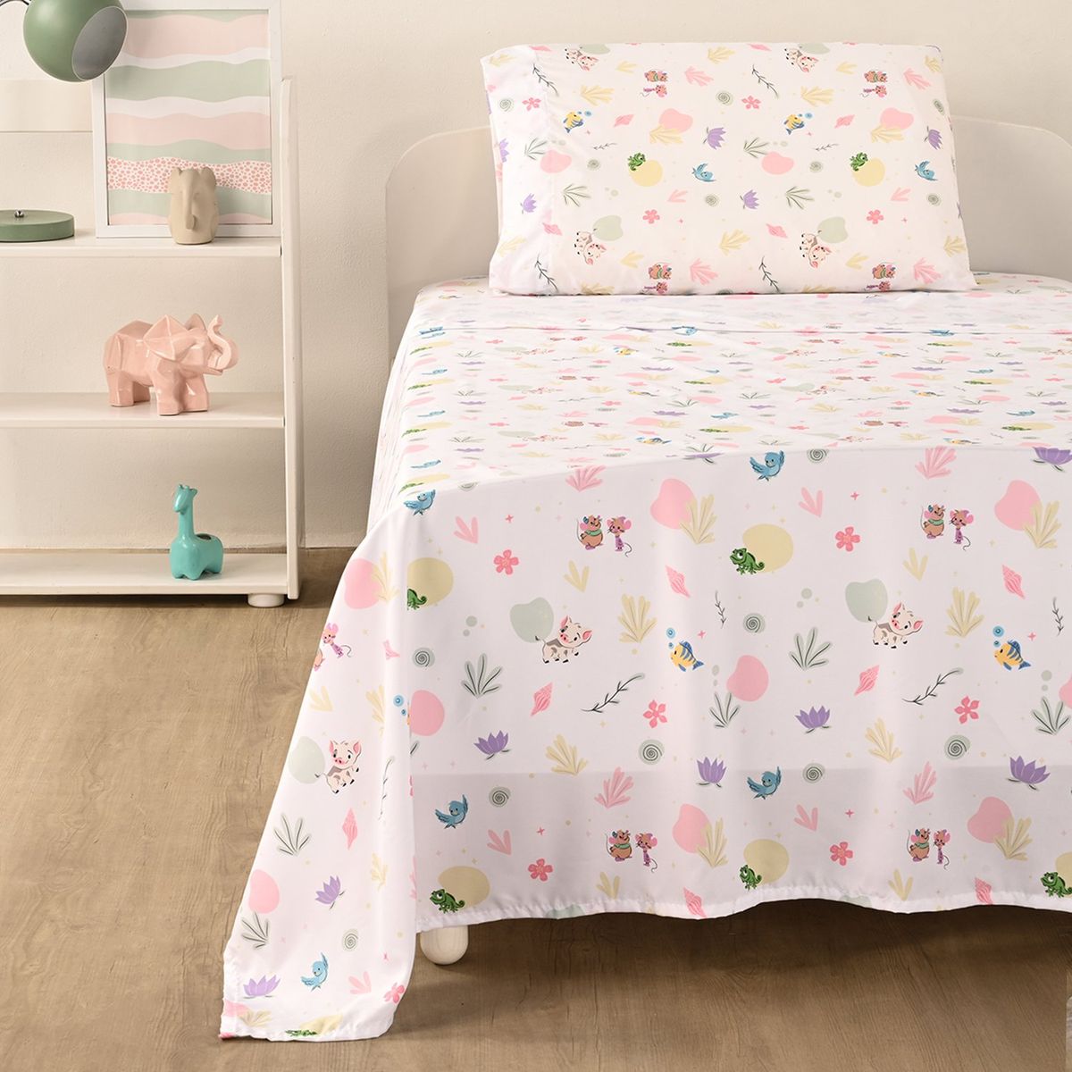 DISNEY - Sábana Infantil Poliéster Princesas