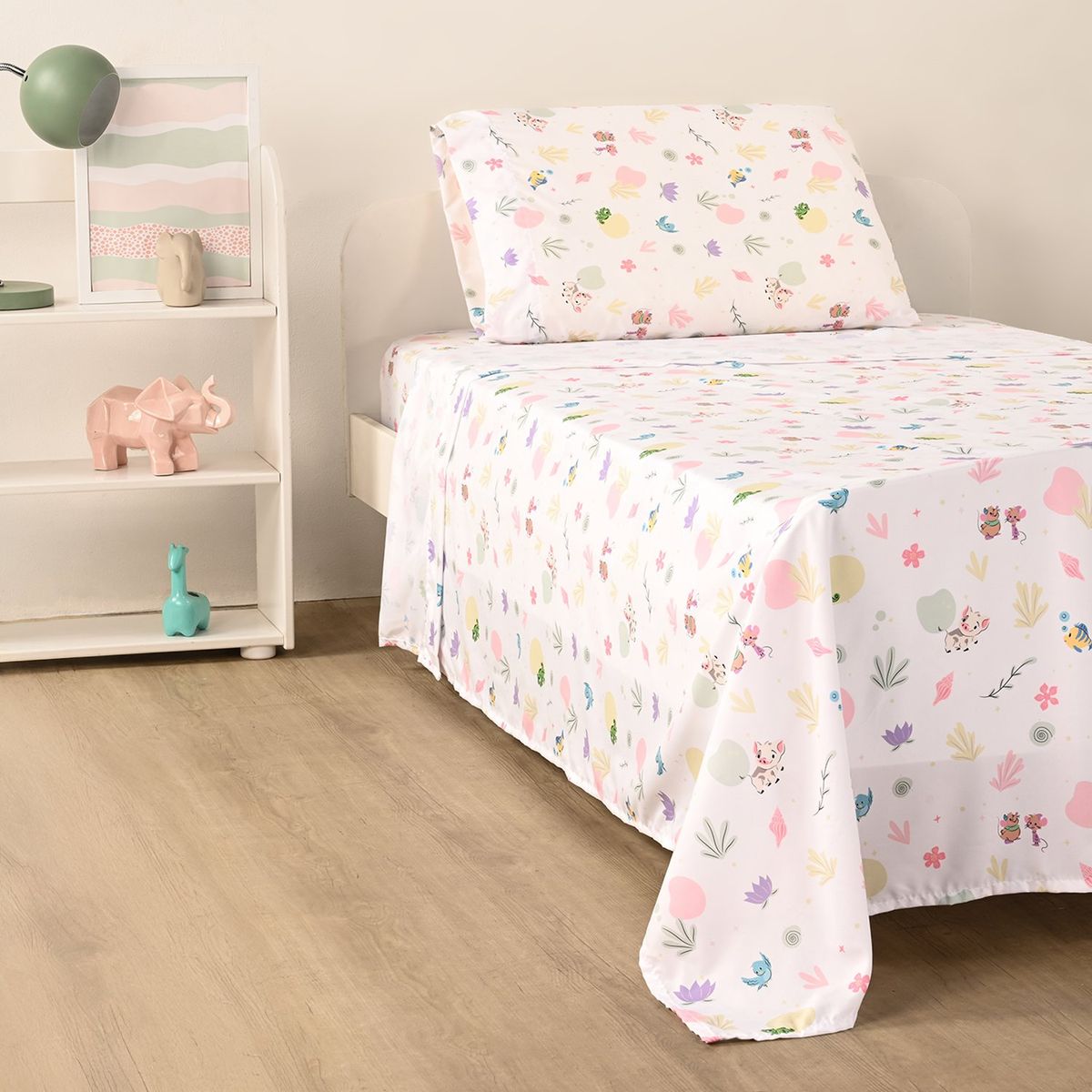 DISNEY - Sábana Infantil Poliéster Princesas