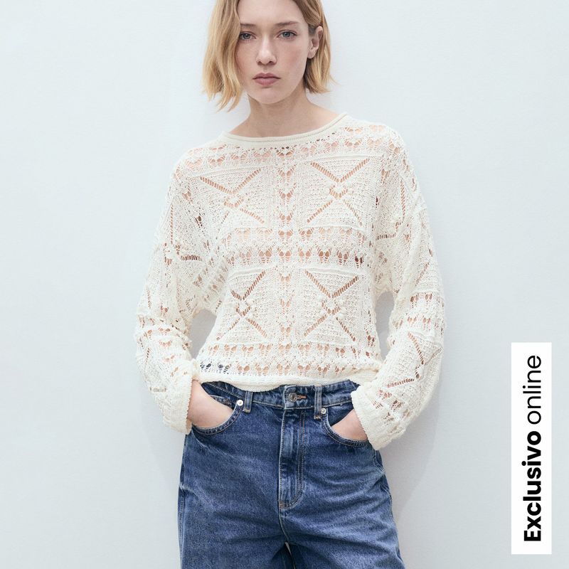 MANGO - Saco Mujer Tejido Mango