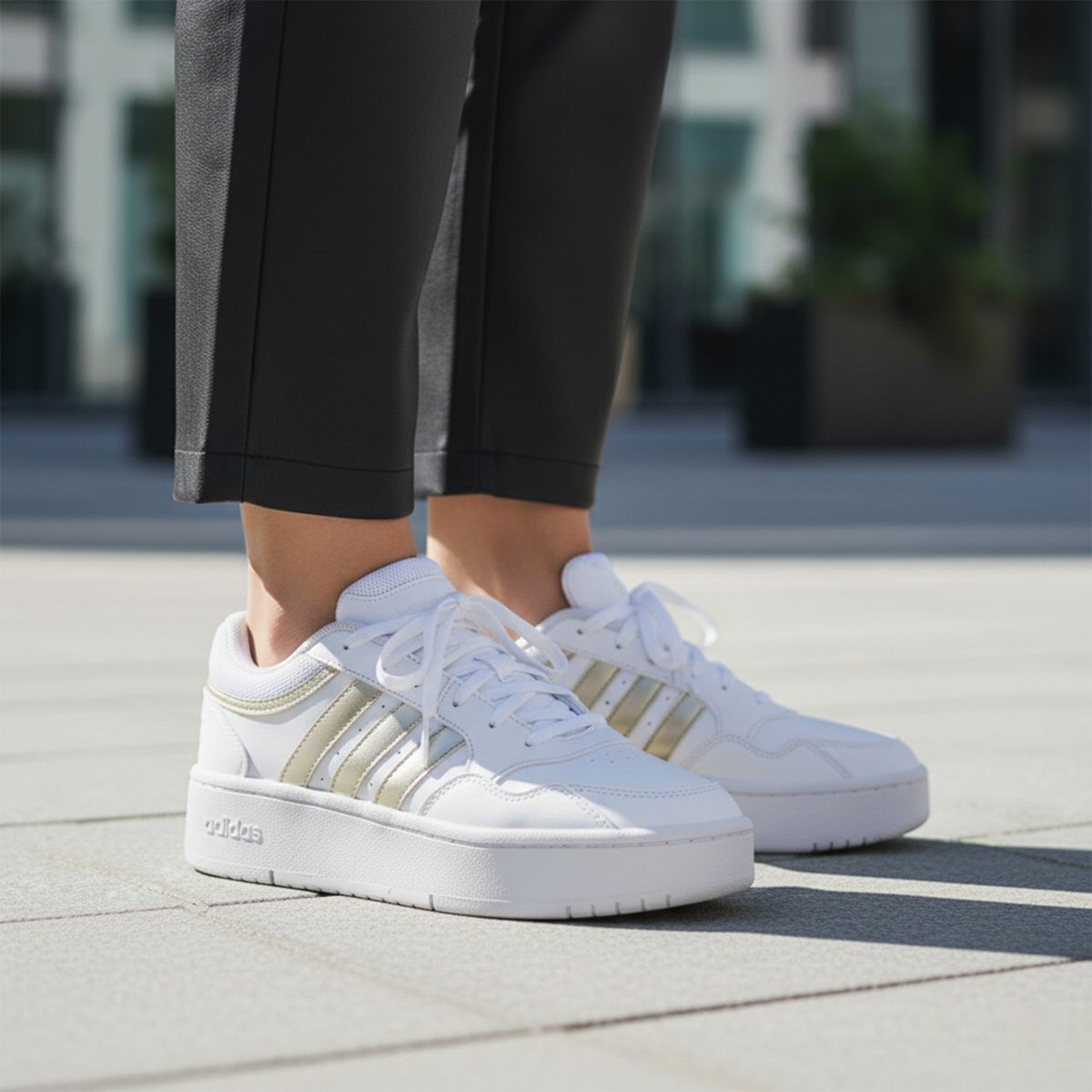 ADIDAS - Tenis Adidas Moda Hoops 3.0 Bold Mujer Blanco 