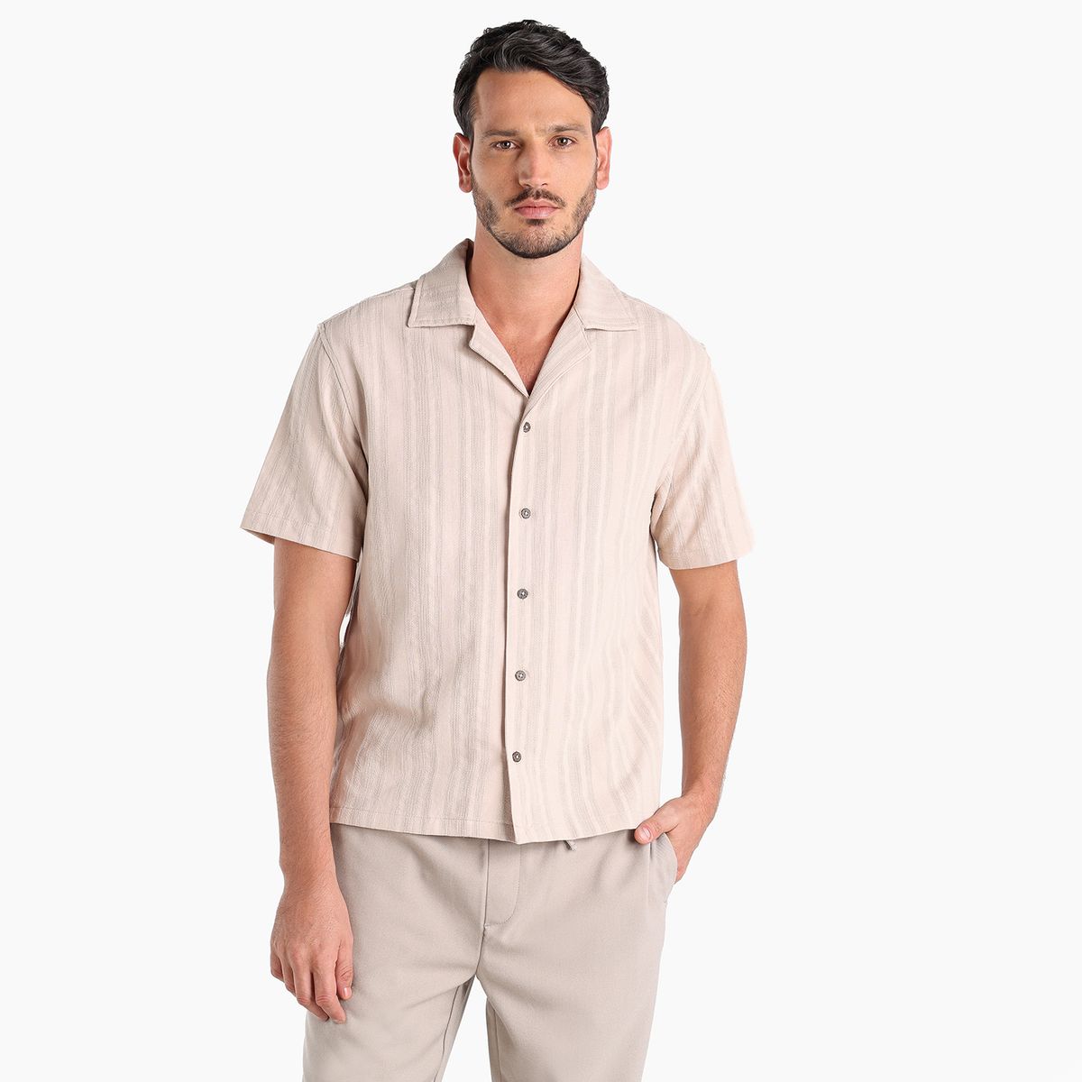 BASEMENT - Camisa Hombre Manga larga Recto Basement