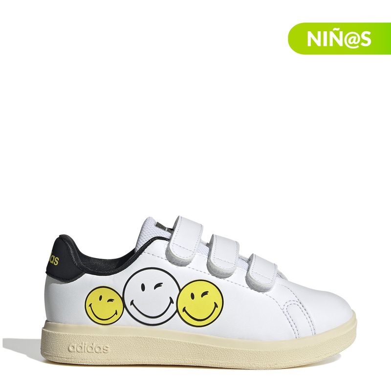 ADIDAS - Tenis moda Adidas Advantage Smiley Niño con Velcro Blanco