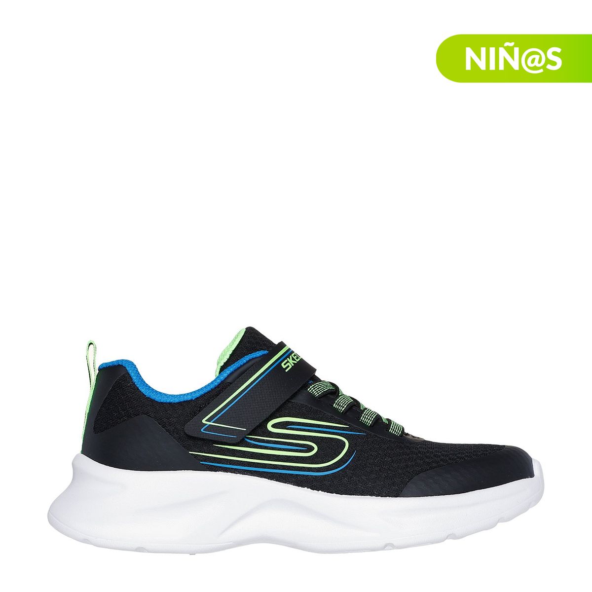 SKECHERS - Tenis moda Skechers Dynamatic Swift Tread Niño con Velcro Negro