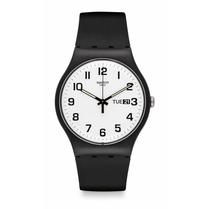 SWATCH - Reloj Swatch Unisex Twice Again. Reloj Plástico Negro SO29B703