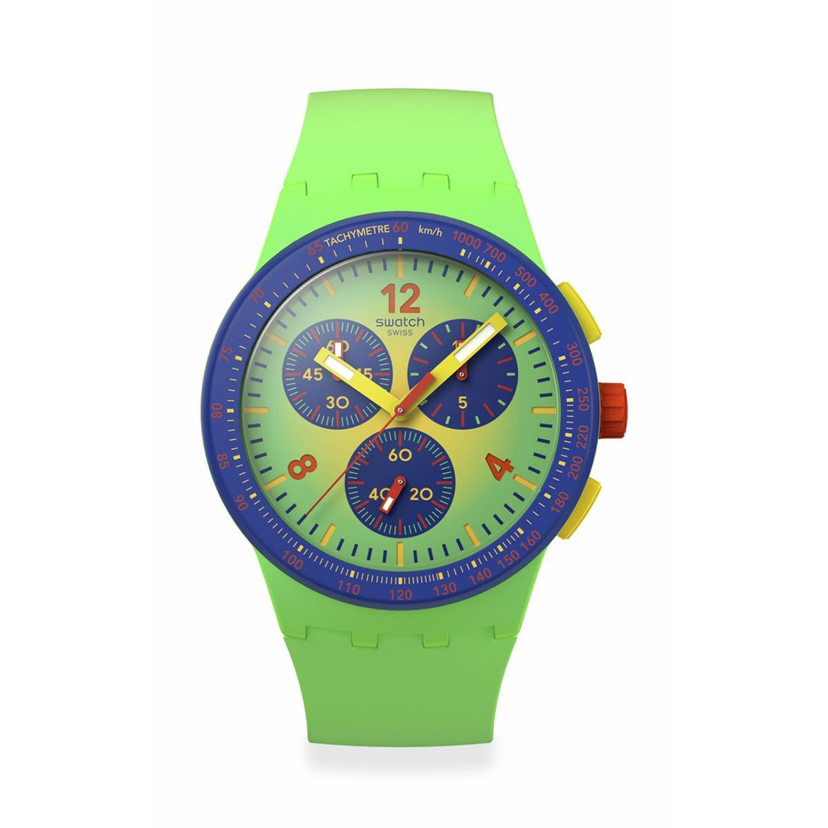 SWATCH - Reloj Swatch Unisex Flowing Freshly. Reloj Silicona Verde SUSG101