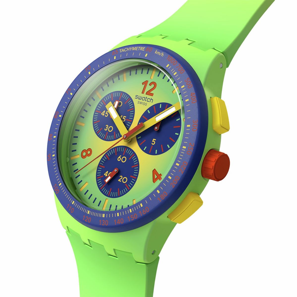 SWATCH - Reloj Swatch Unisex Flowing Freshly. Reloj Silicona Verde SUSG101