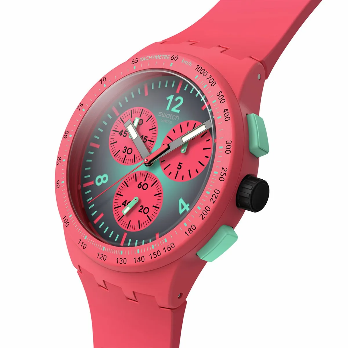 SWATCH - Reloj Swatch Unisex Paradiso Kinetiko. Reloj Silicona Rosado SUSP100